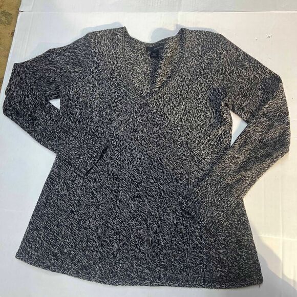 Black and white Calvin Klein flare bottom gathered waist large - Picture 1 of 11